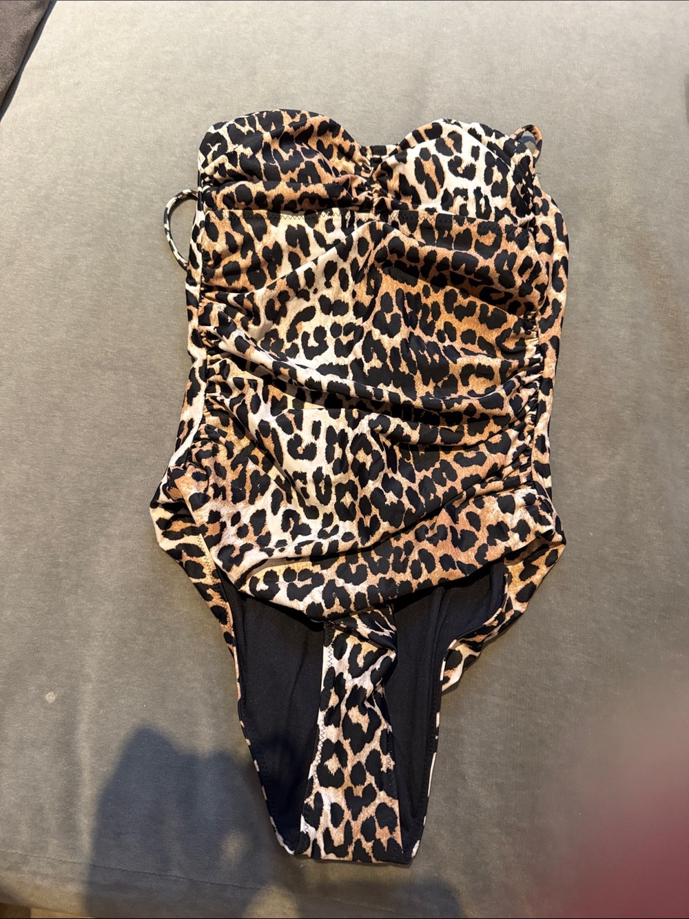 Ganni Leopard Print One-Piece Swimsuit - Brown/Black
